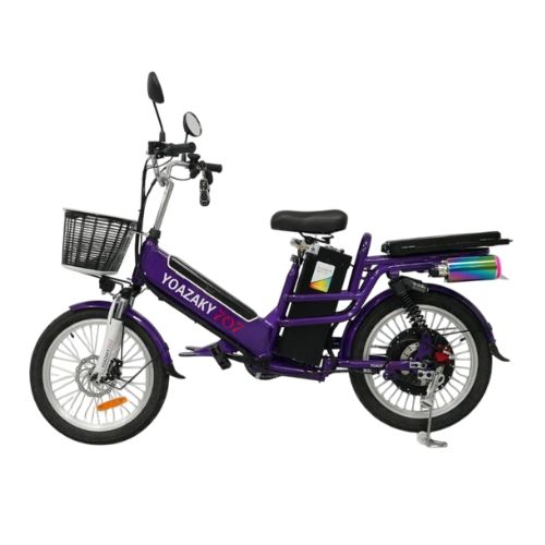 BICICLETA ELECTRICA MORADA CLASICA