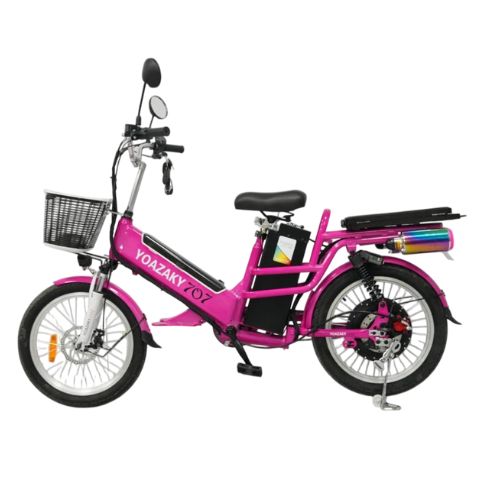 BICICLETA ELECTRICA FUCSIA CLASICA